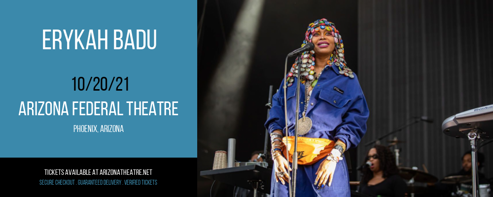 Erykah Badu at Arizona Federal Theatre tickets Erykah Badu at Arizona Federal Theatre